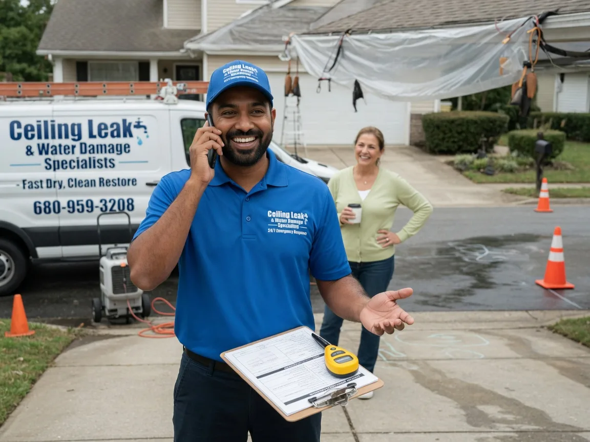 Ceiling Leak Cleanup Baldwin City, KS FAQs